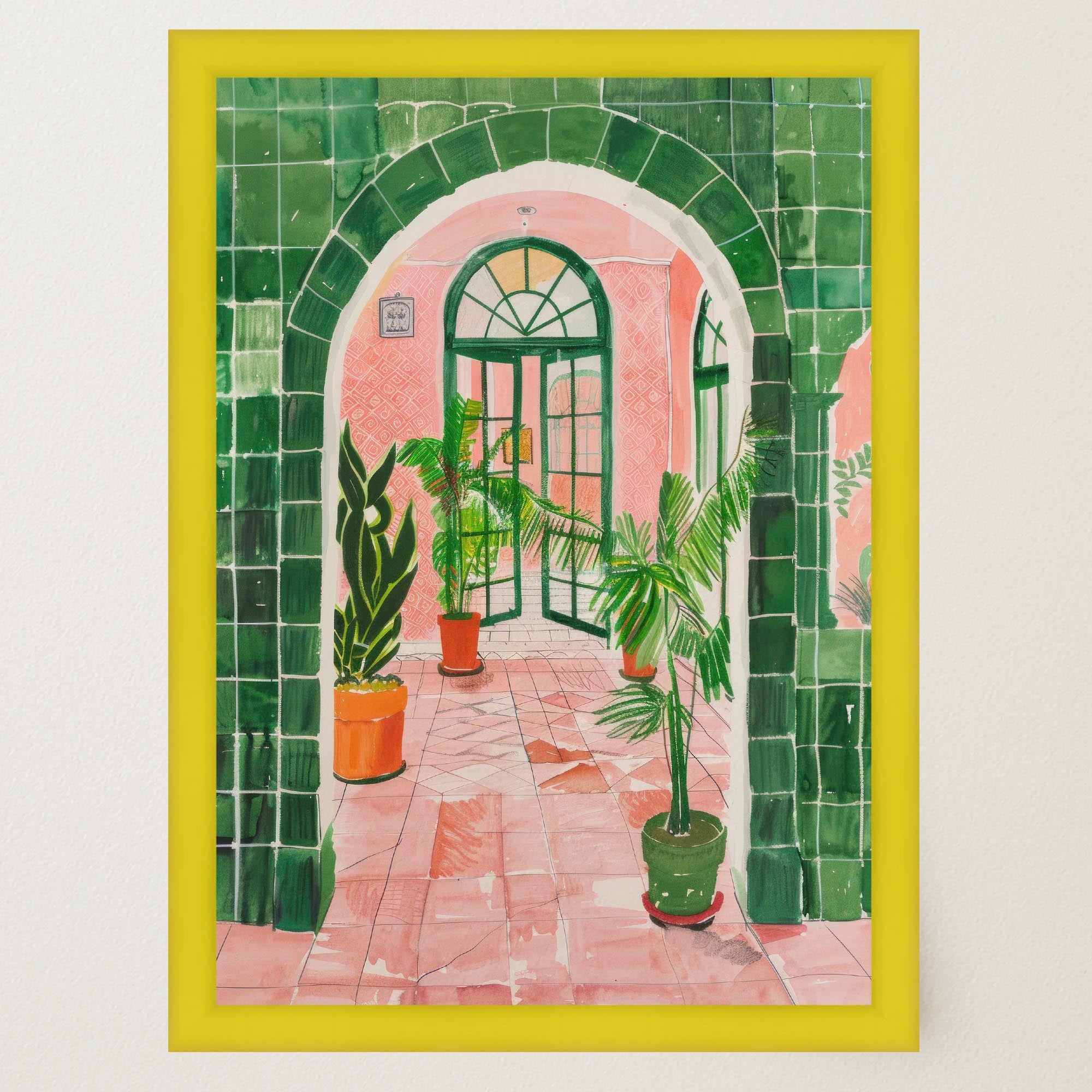 Mediterranean Garden Archway Wall Art Print-Skudaboo