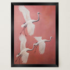 Flying Crane Birds Wall Art Print-Skudaboo
