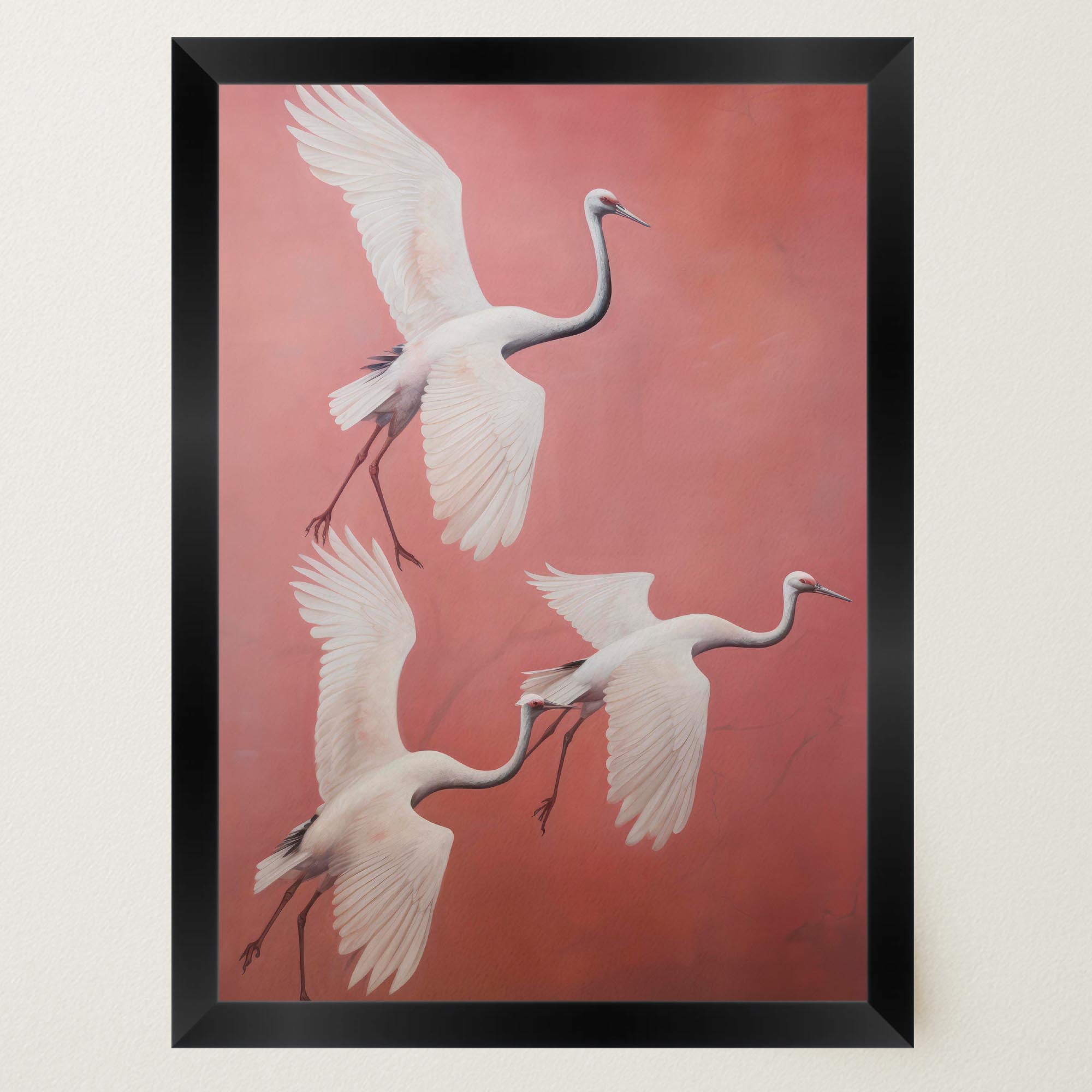 Flying Crane Birds Wall Art Print-Skudaboo