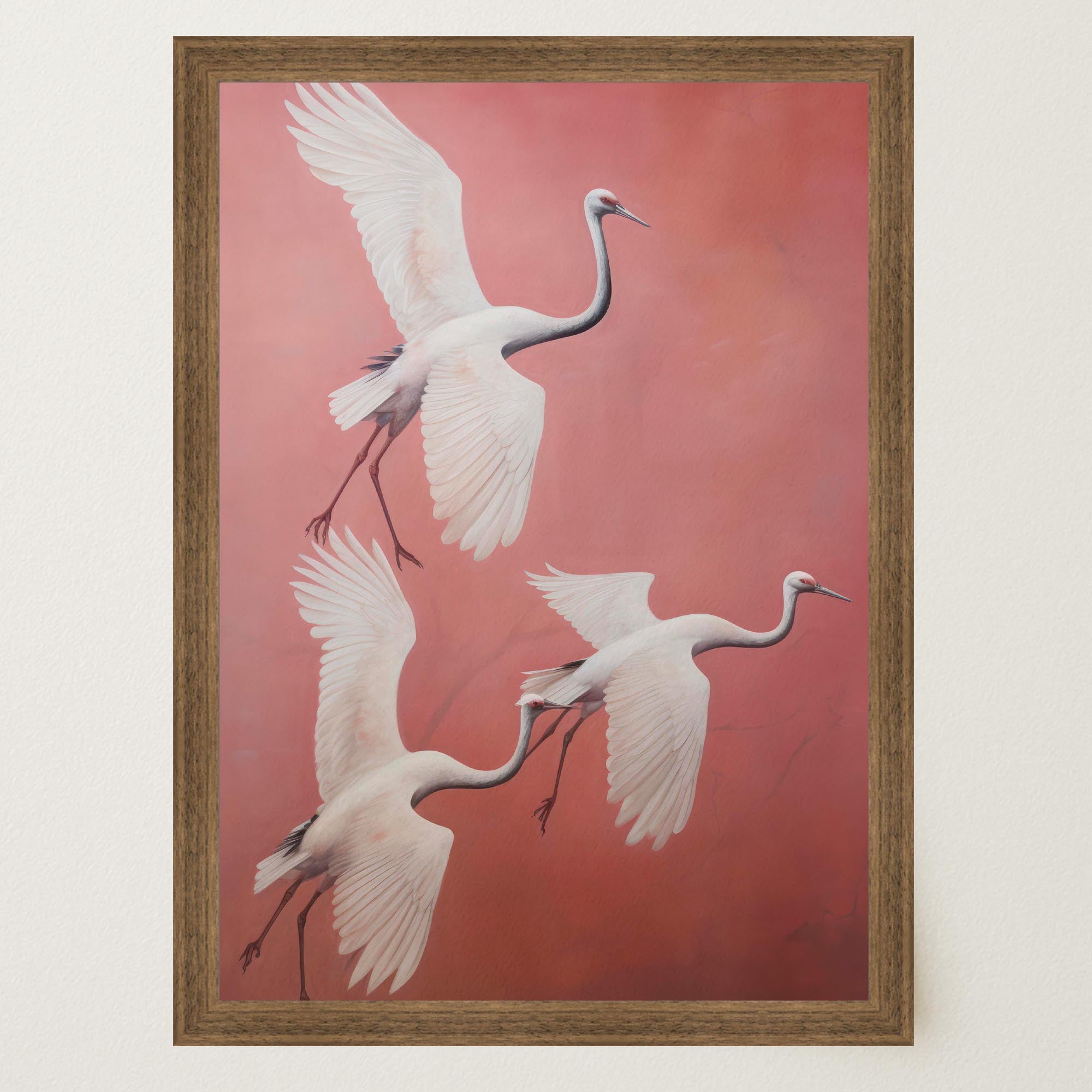 Flying Crane Birds Wall Art Print-Skudaboo