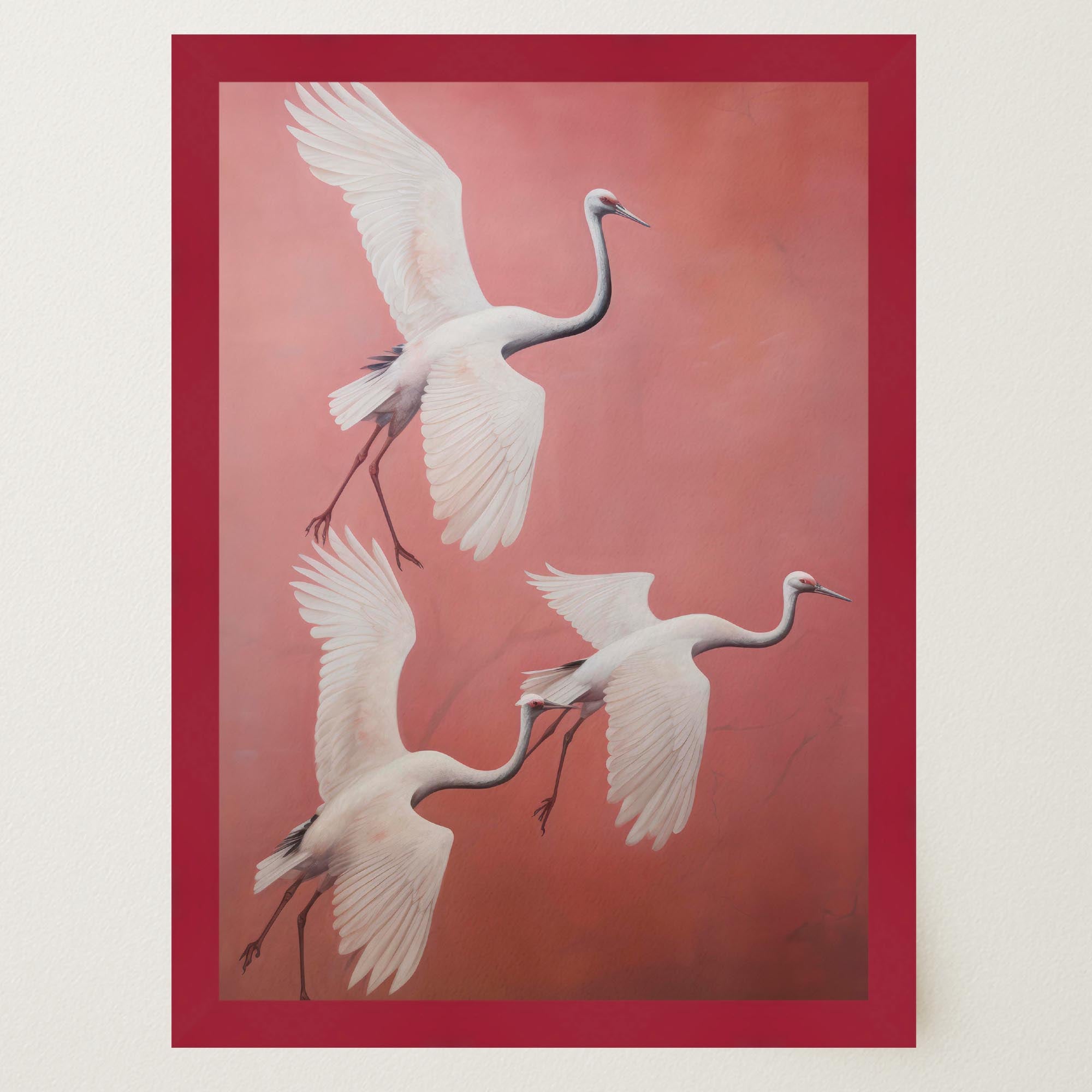 Flying Crane Birds Wall Art Print-Skudaboo