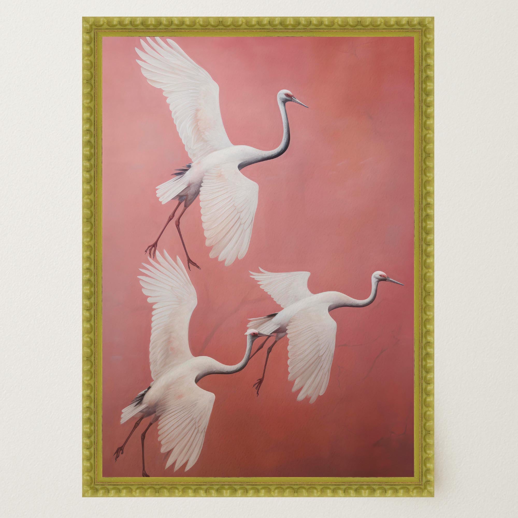 Flying Crane Birds Wall Art Print-Skudaboo