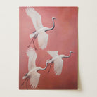 Flying Crane Birds Wall Art Print-Skudaboo