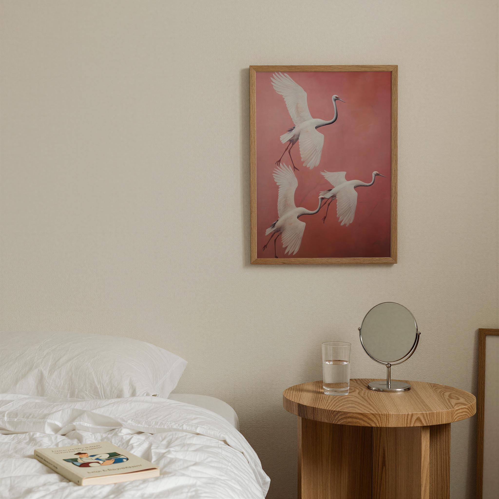 Flying Crane Birds Wall Art Print-Skudaboo