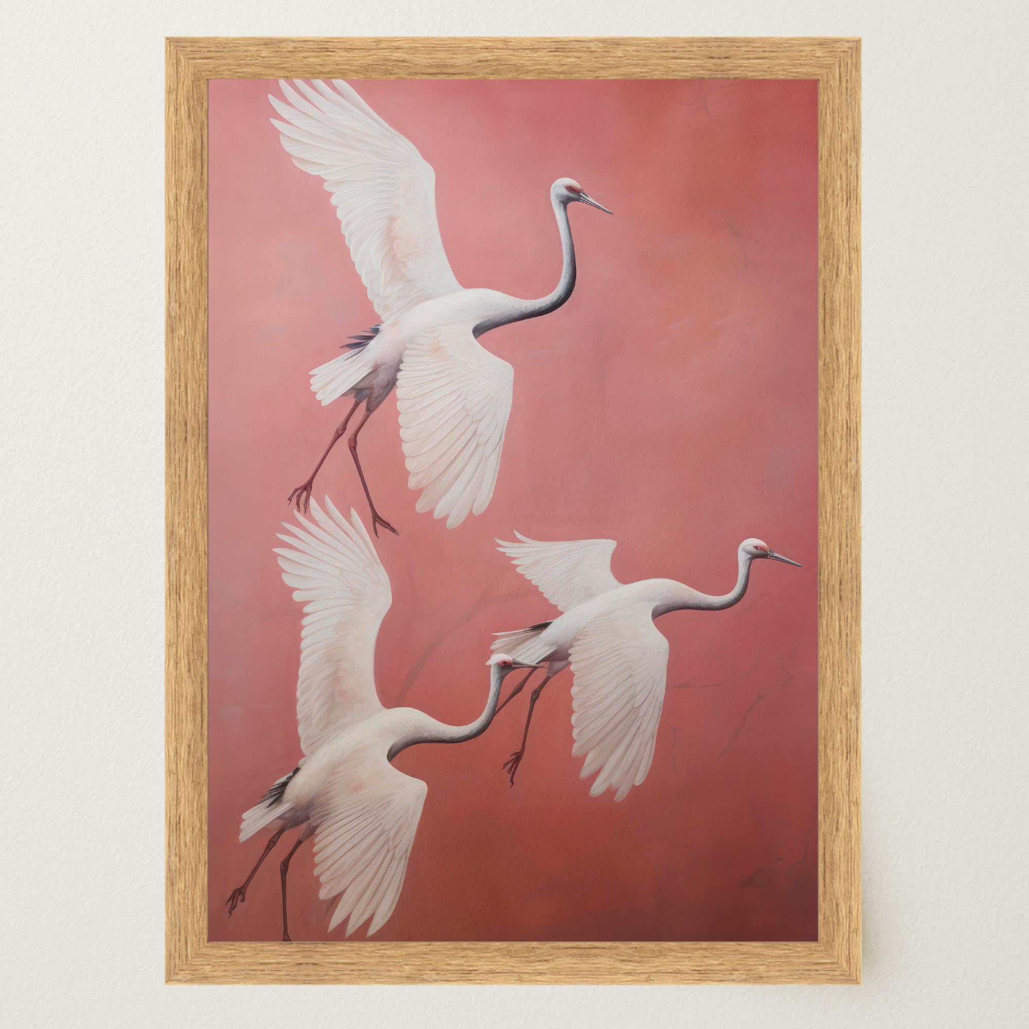 Flying Crane Birds Wall Art Print-Skudaboo