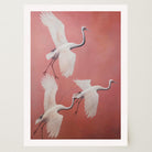 Flying Crane Birds Wall Art Print-Skudaboo