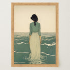 Woman Into the Sea Wall Art Print-Skudaboo