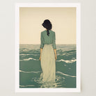 Woman Into the Sea Wall Art Print-Skudaboo