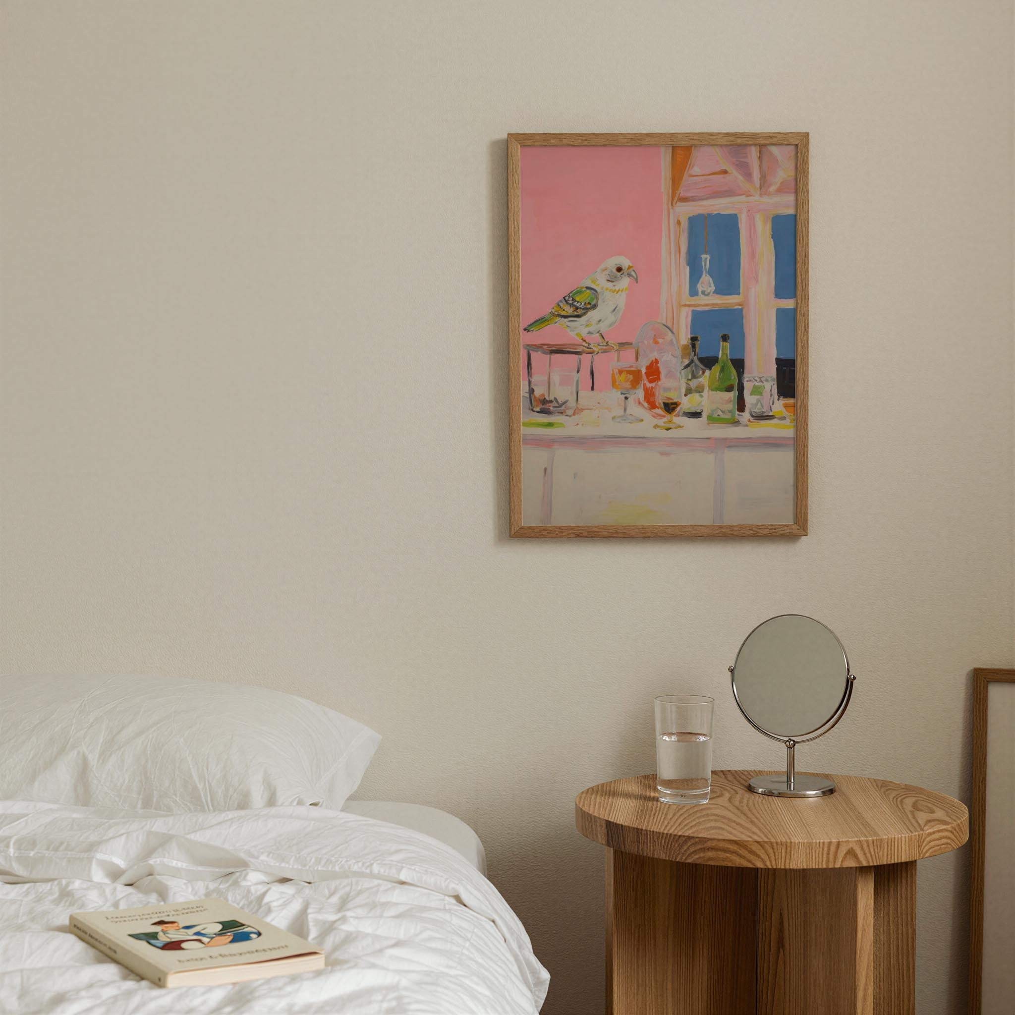 Colourful Bird on Bar Wall Art Print-Skudaboo