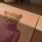 Pink Cheetah Portrait Art Print-Skudaboo