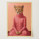 Pink Cheetah Portrait Art Print-Skudaboo