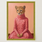 Pink Cheetah Portrait Art Print-Skudaboo