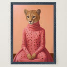 Pink Cheetah Portrait Art Print-Skudaboo