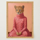 Pink Cheetah Portrait Art Print-Skudaboo