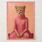 Pink Cheetah Portrait Art Print-Skudaboo