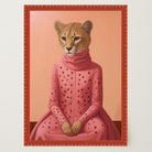 Pink Cheetah Portrait Art Print-Skudaboo