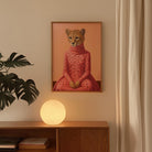 Pink Cheetah Portrait Art Print-Skudaboo