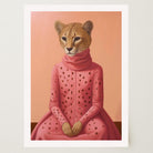Pink Cheetah Portrait Art Print-Skudaboo