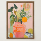 Vase of Oranges Still Life Wall Art Print-Skudaboo