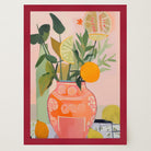 Vase of Oranges Still Life Wall Art Print-Skudaboo