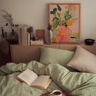 Vase of Oranges Still Life Wall Art Print-Skudaboo