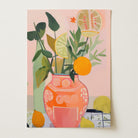 Vase of Oranges Still Life Wall Art Print-Skudaboo