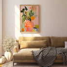 Vase of Oranges Still Life Wall Art Print-Skudaboo