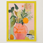 Vase of Oranges Still Life Wall Art Print-Skudaboo