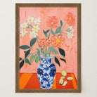 Colourful Floral Vase Still Life Wall Art Print-Skudaboo