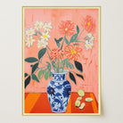 Colourful Floral Vase Still Life Wall Art Print-Skudaboo