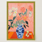 Colourful Floral Vase Still Life Wall Art Print-Skudaboo