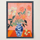 Colourful Floral Vase Still Life Wall Art Print-Skudaboo