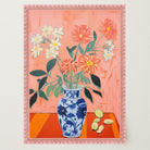 Colourful Floral Vase Still Life Wall Art Print-Skudaboo