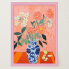Colourful Floral Vase Still Life Wall Art Print-Skudaboo