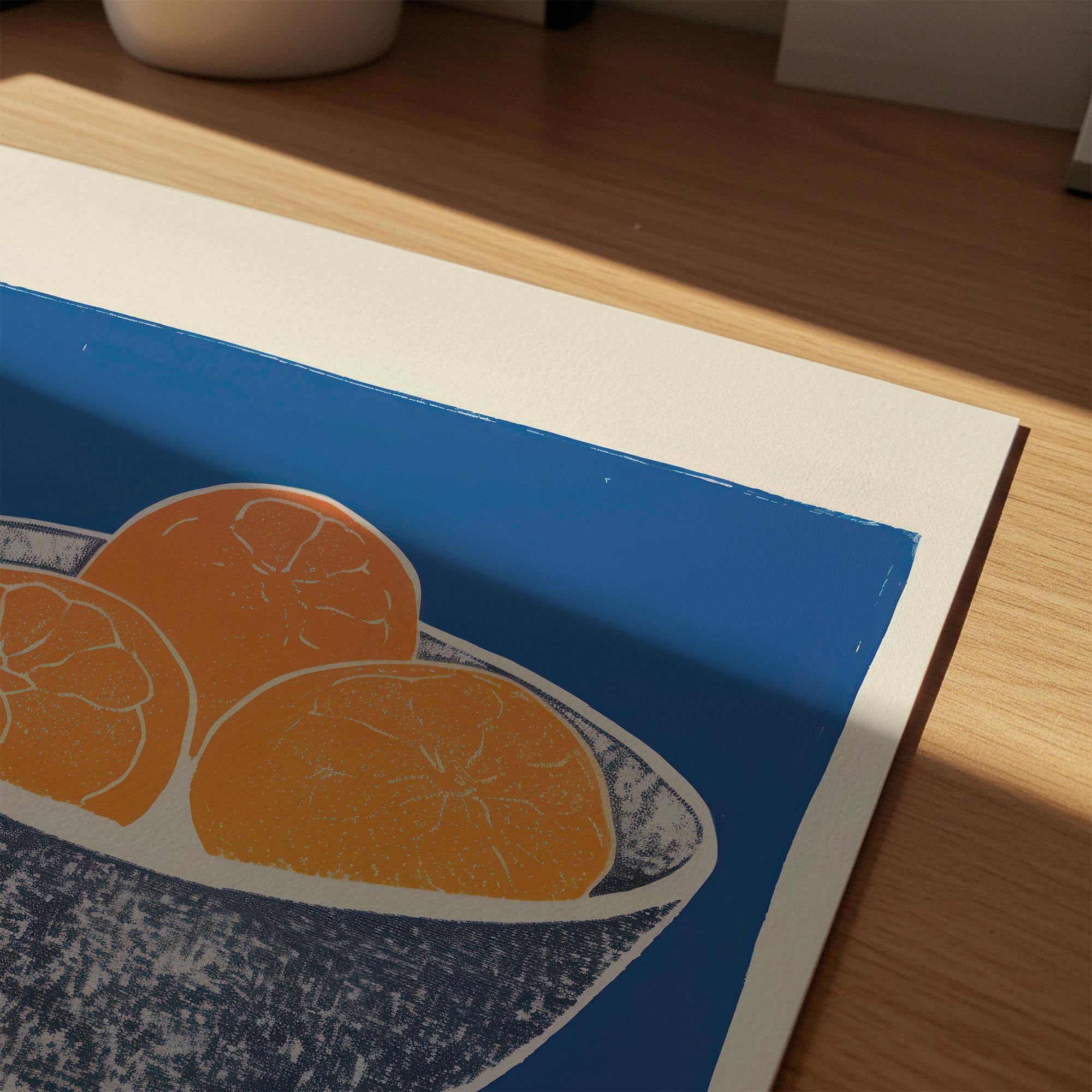 Orange Bowl Still Life Wall Art Print-Skudaboo