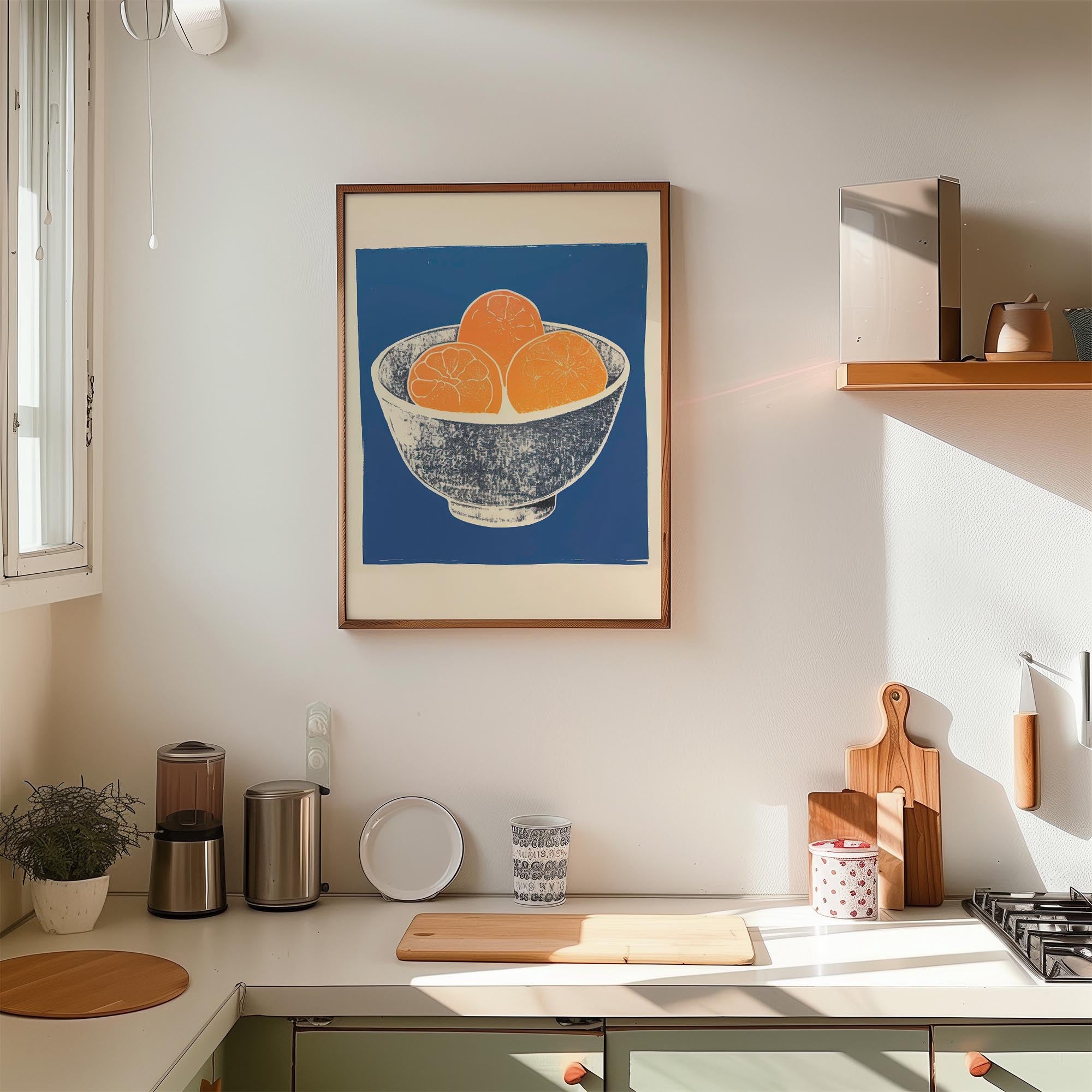 Orange Bowl Still Life Wall Art Print-Skudaboo