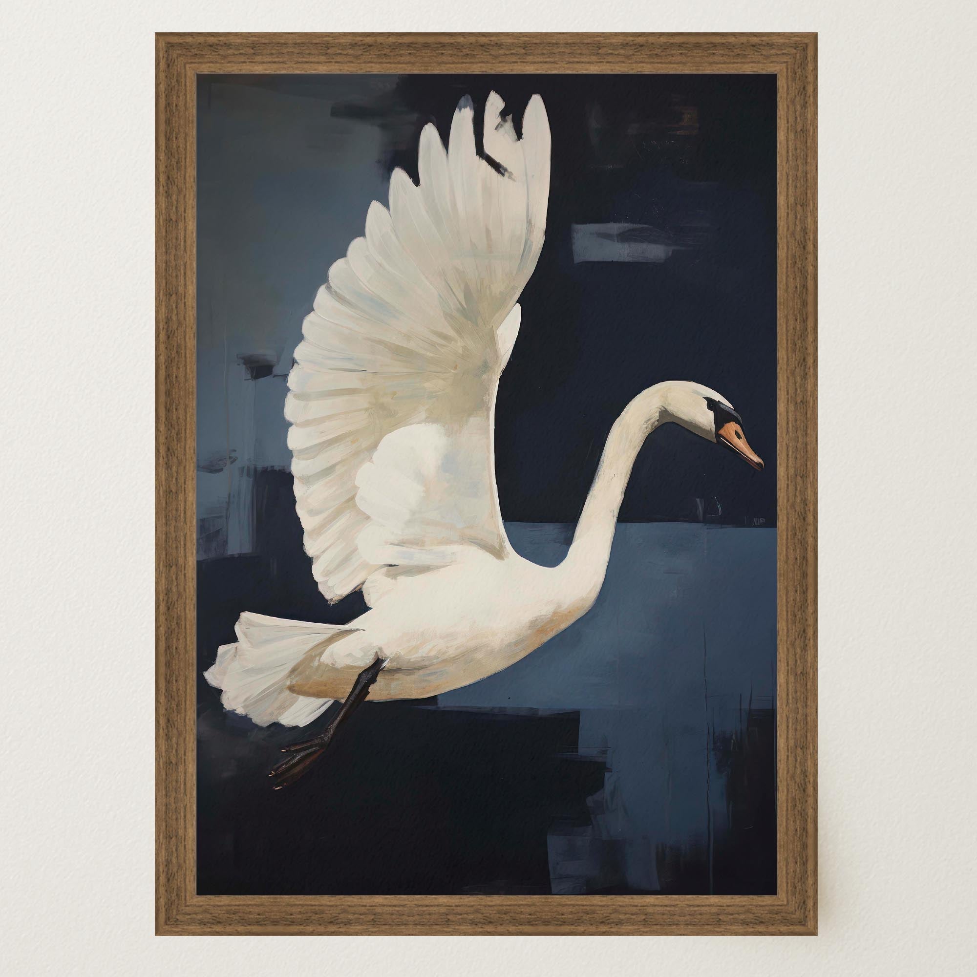 White Swan Wall Art Print-Skudaboo