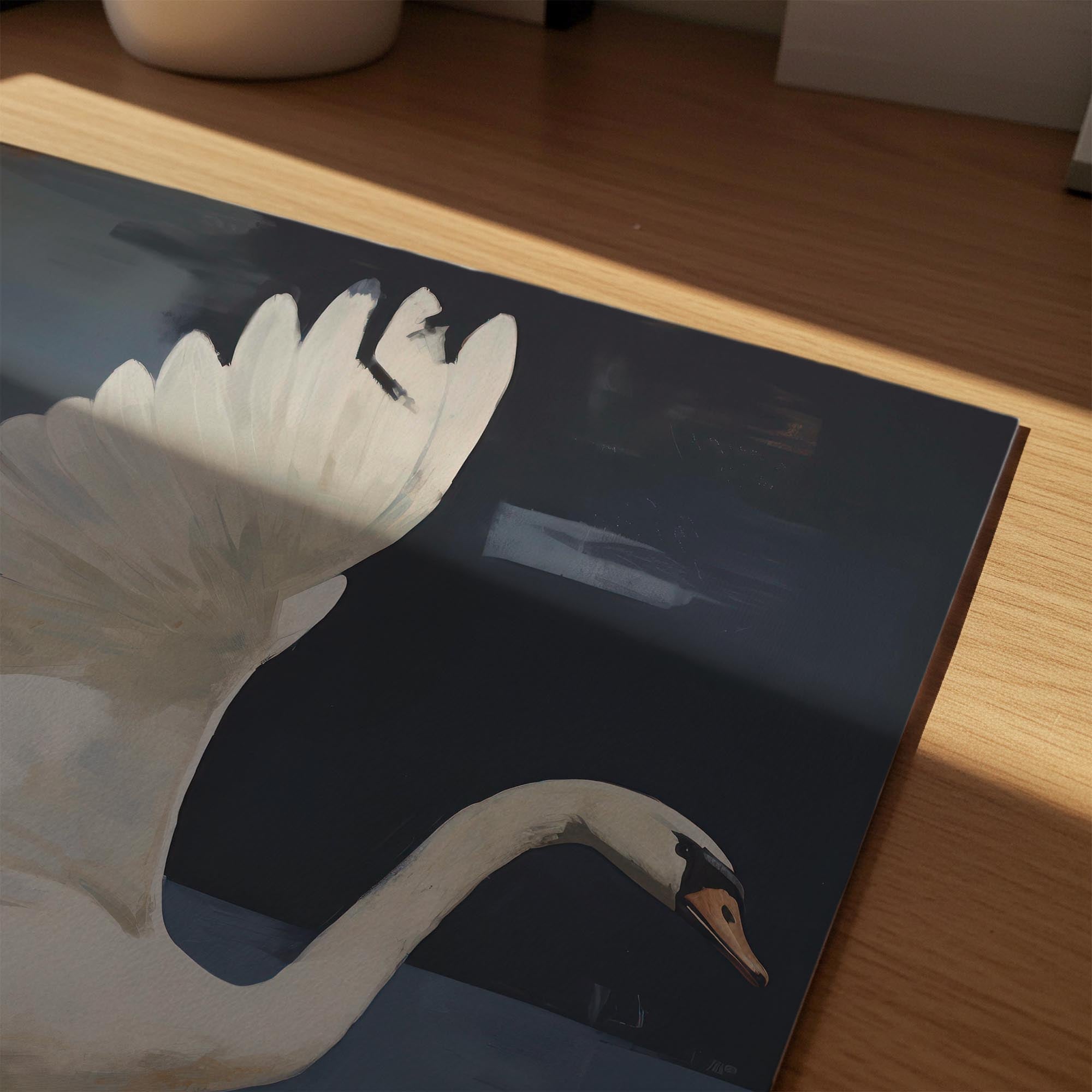 White Swan Wall Art Print-Skudaboo