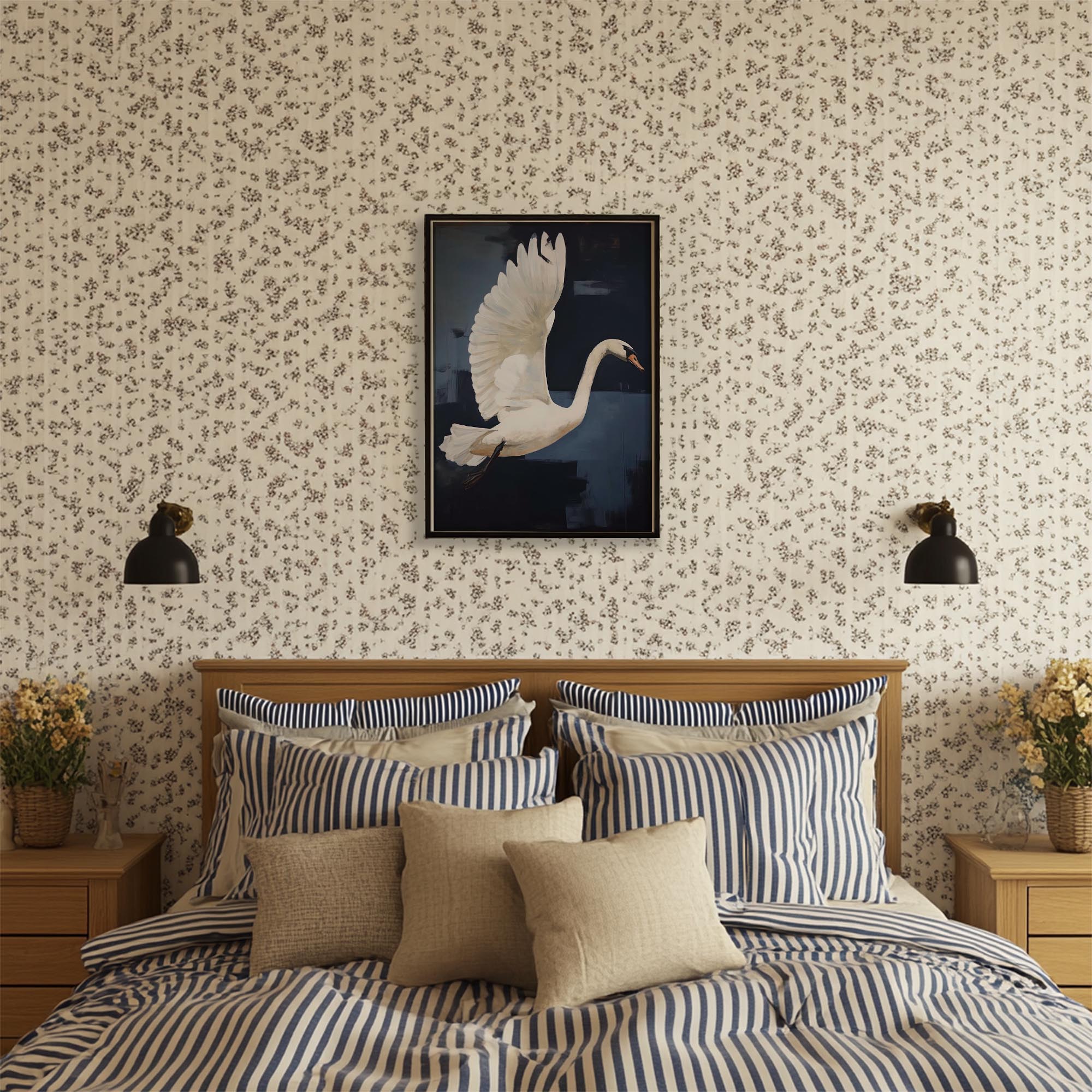 White Swan Wall Art Print-Skudaboo