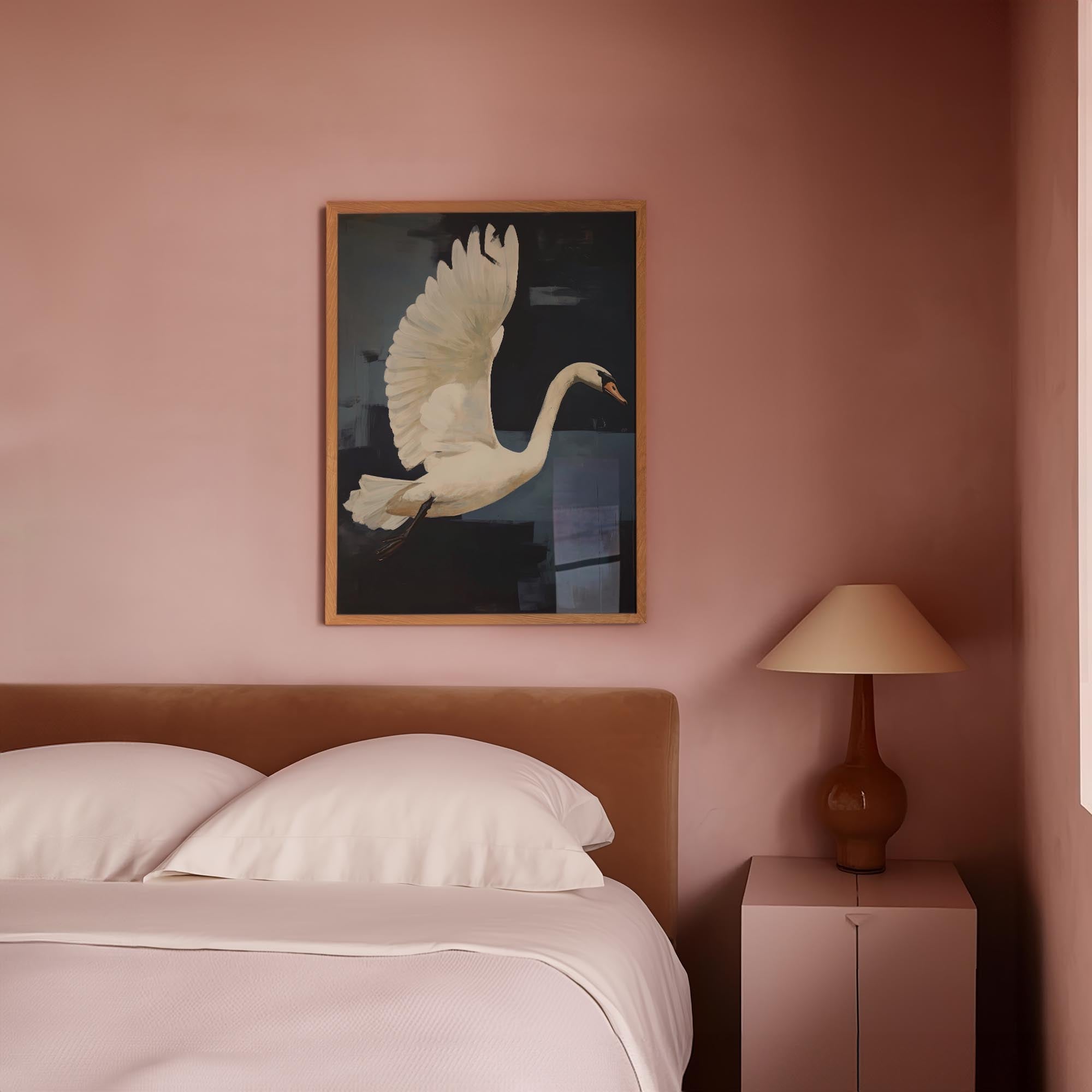 White Swan Wall Art Print-Skudaboo