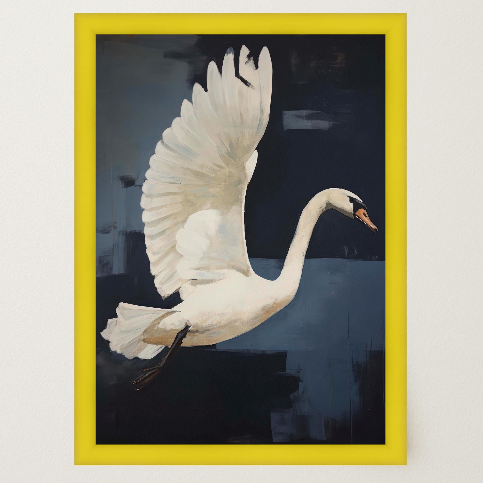 White Swan Wall Art Print-Skudaboo