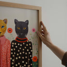 Whimsical Cat Ladies Wall Art Print-Skudaboo