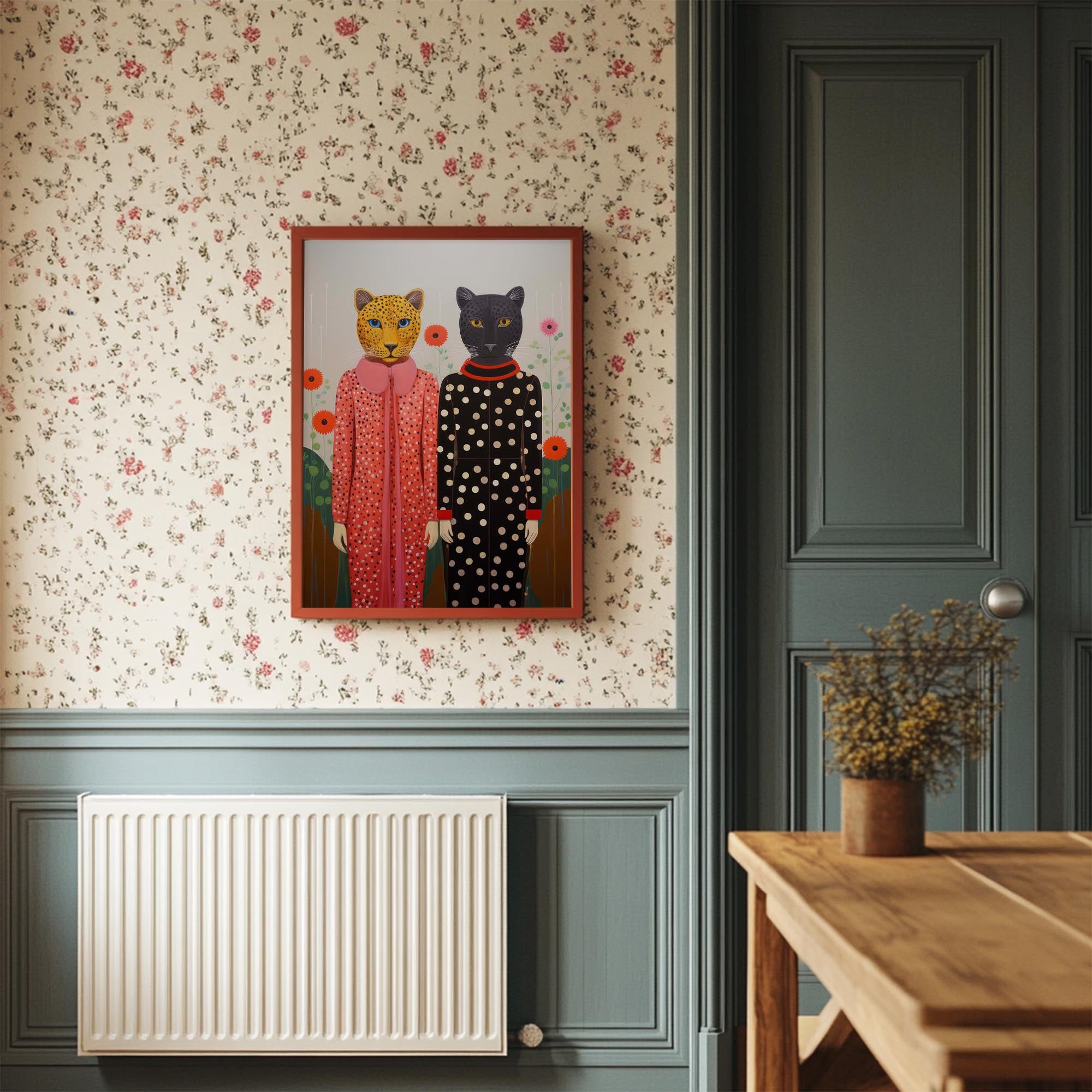 Whimsical Cat Ladies Wall Art Print-Skudaboo