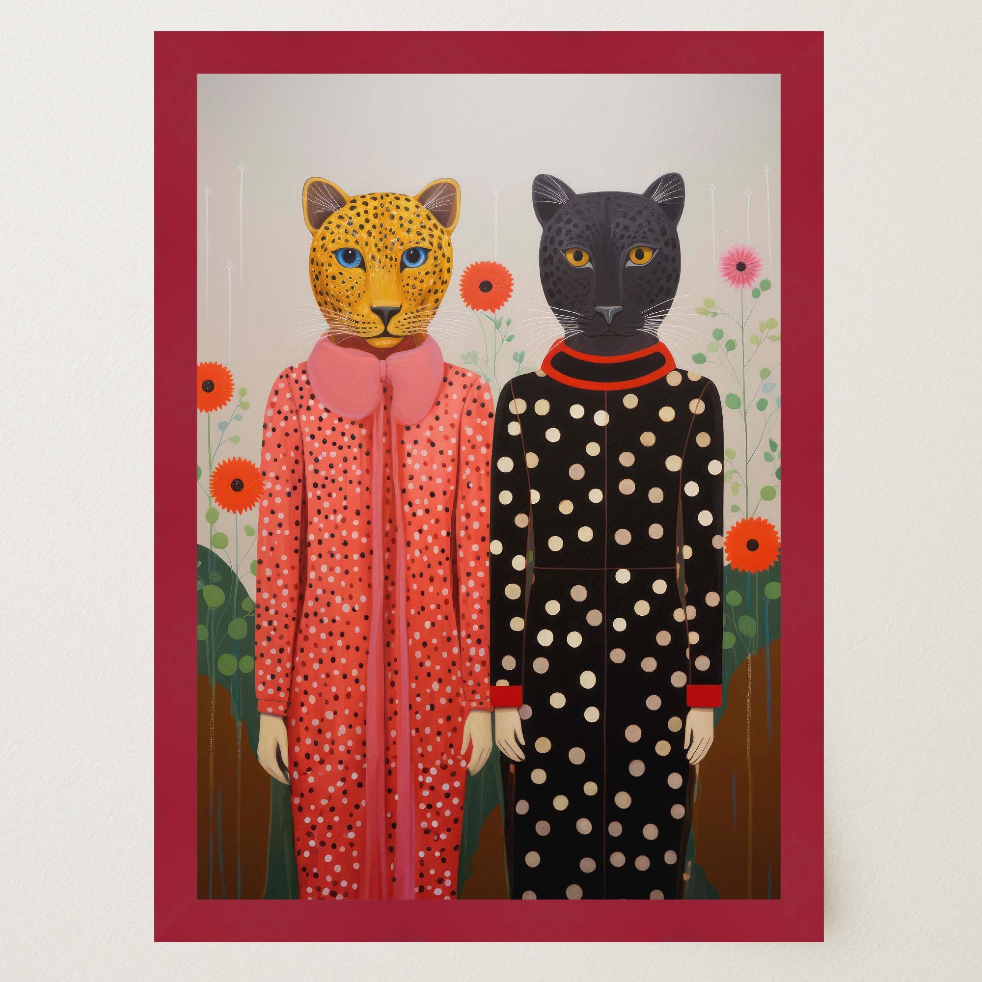 Whimsical Cat Ladies Wall Art Print-Skudaboo