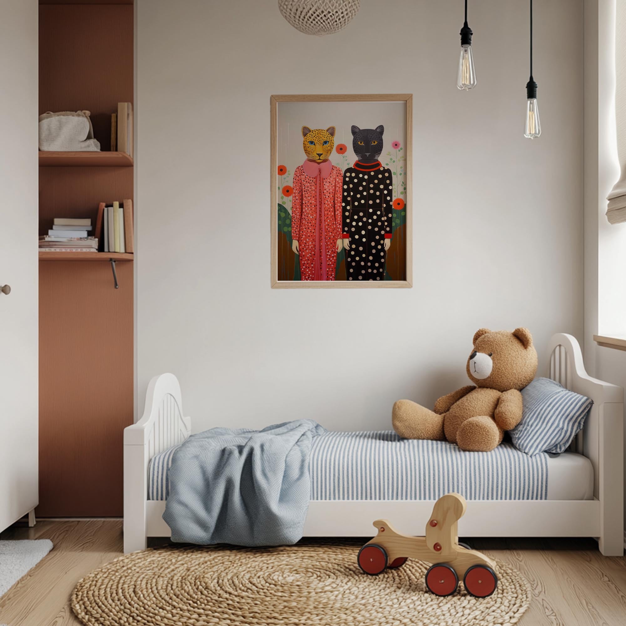 Whimsical Cat Ladies Wall Art Print-Skudaboo