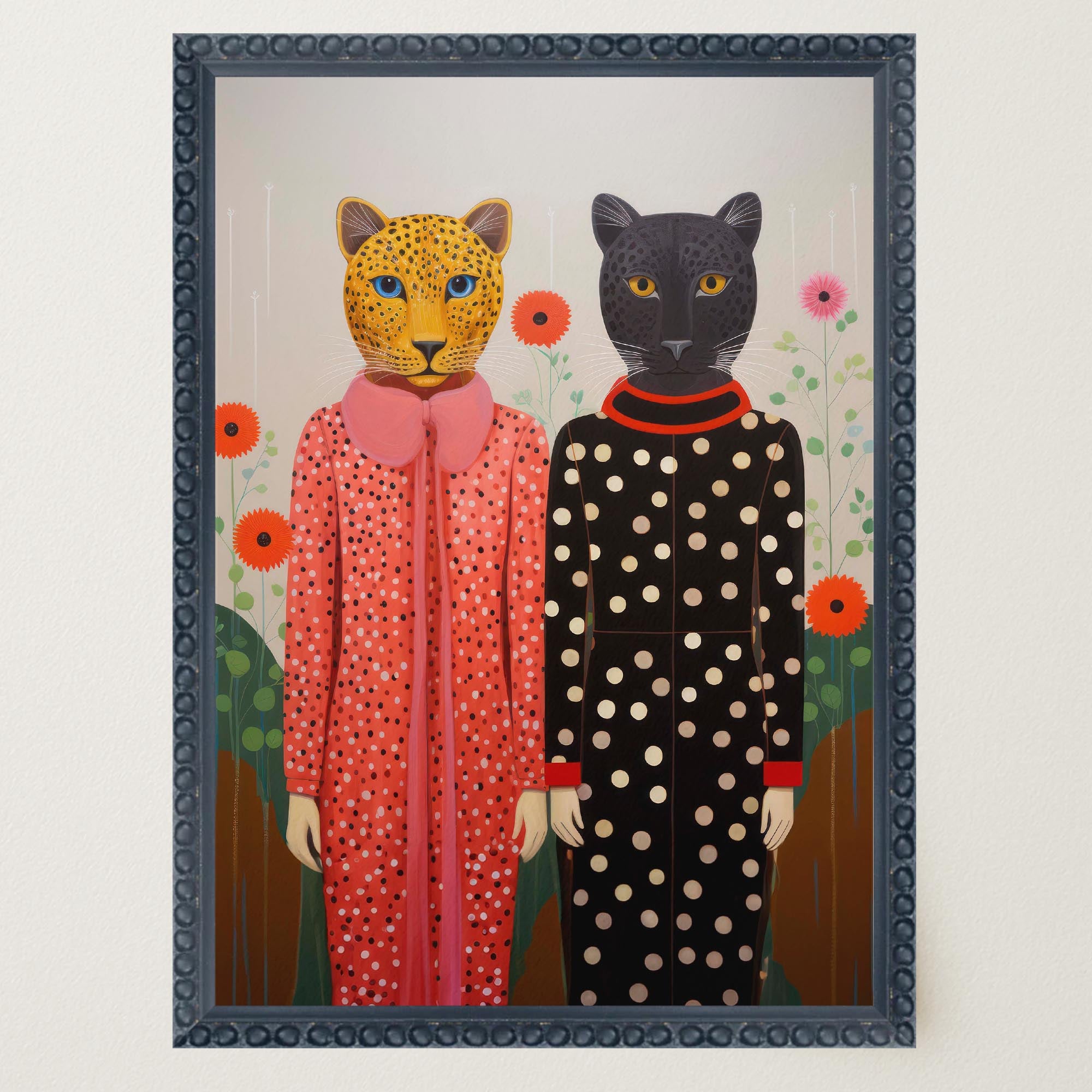 Whimsical Cat Ladies Wall Art Print-Skudaboo