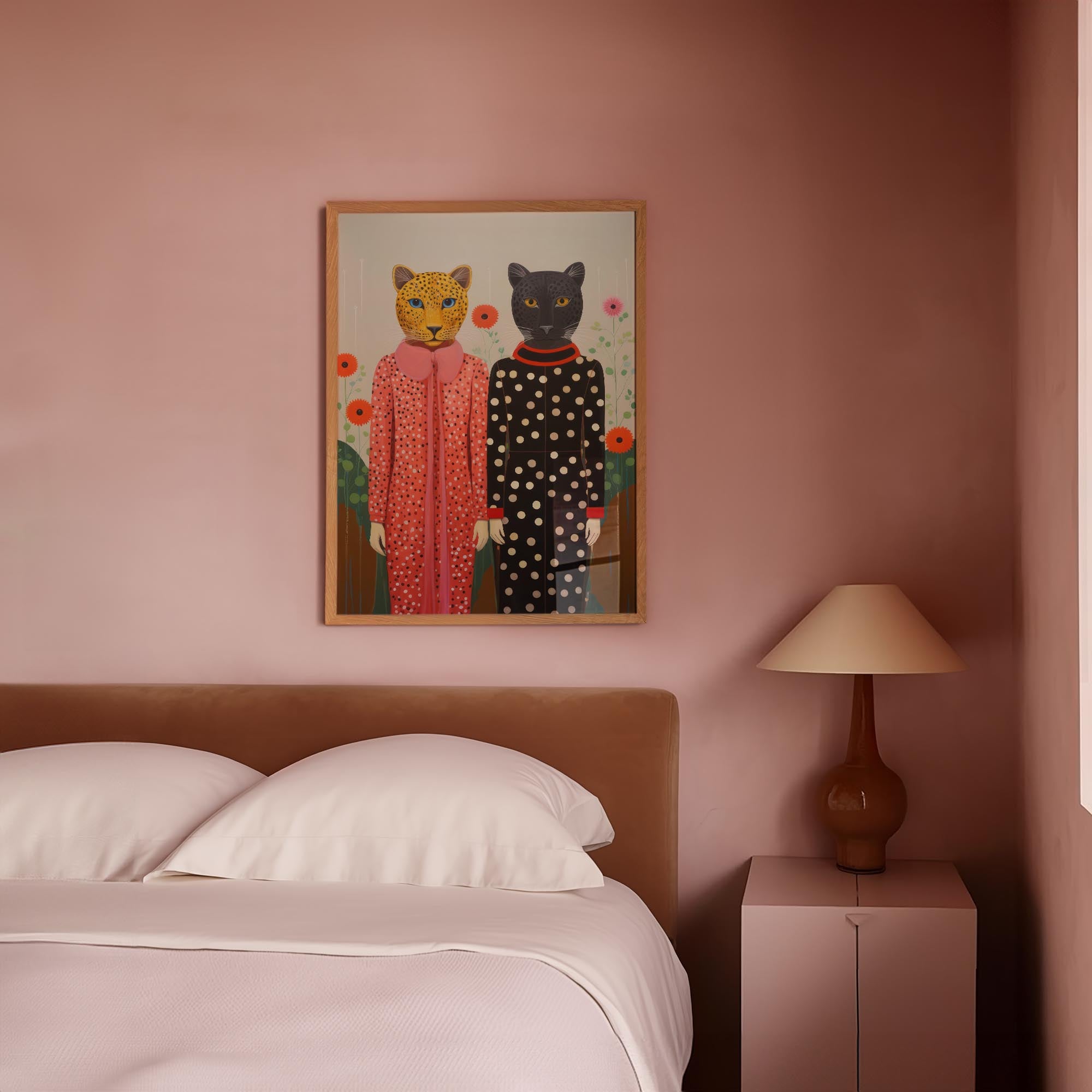 Whimsical Cat Ladies Wall Art Print-Skudaboo