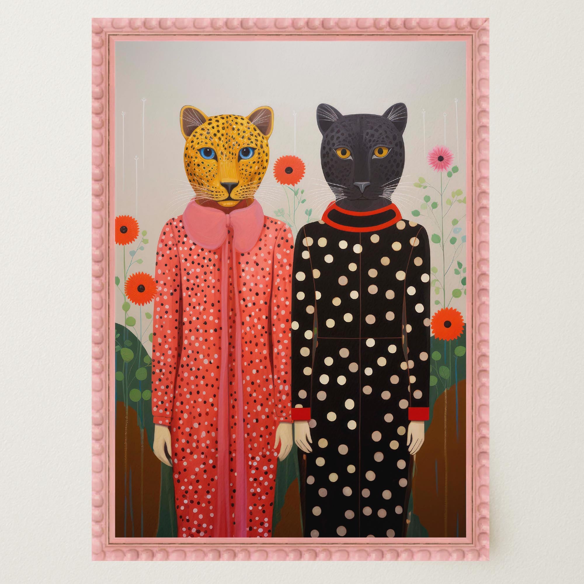 Whimsical Cat Ladies Wall Art Print-Skudaboo