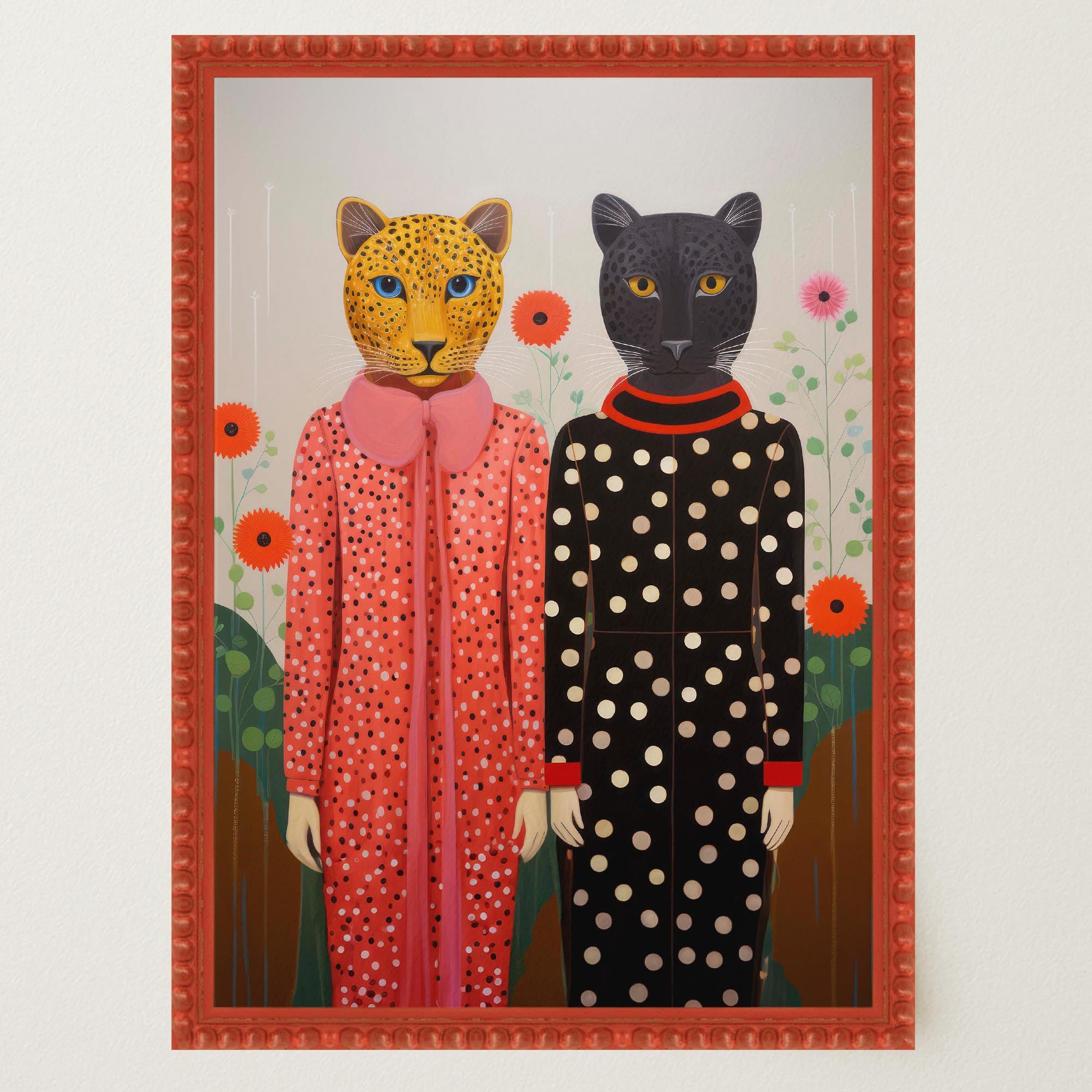 Whimsical Cat Ladies Wall Art Print-Skudaboo