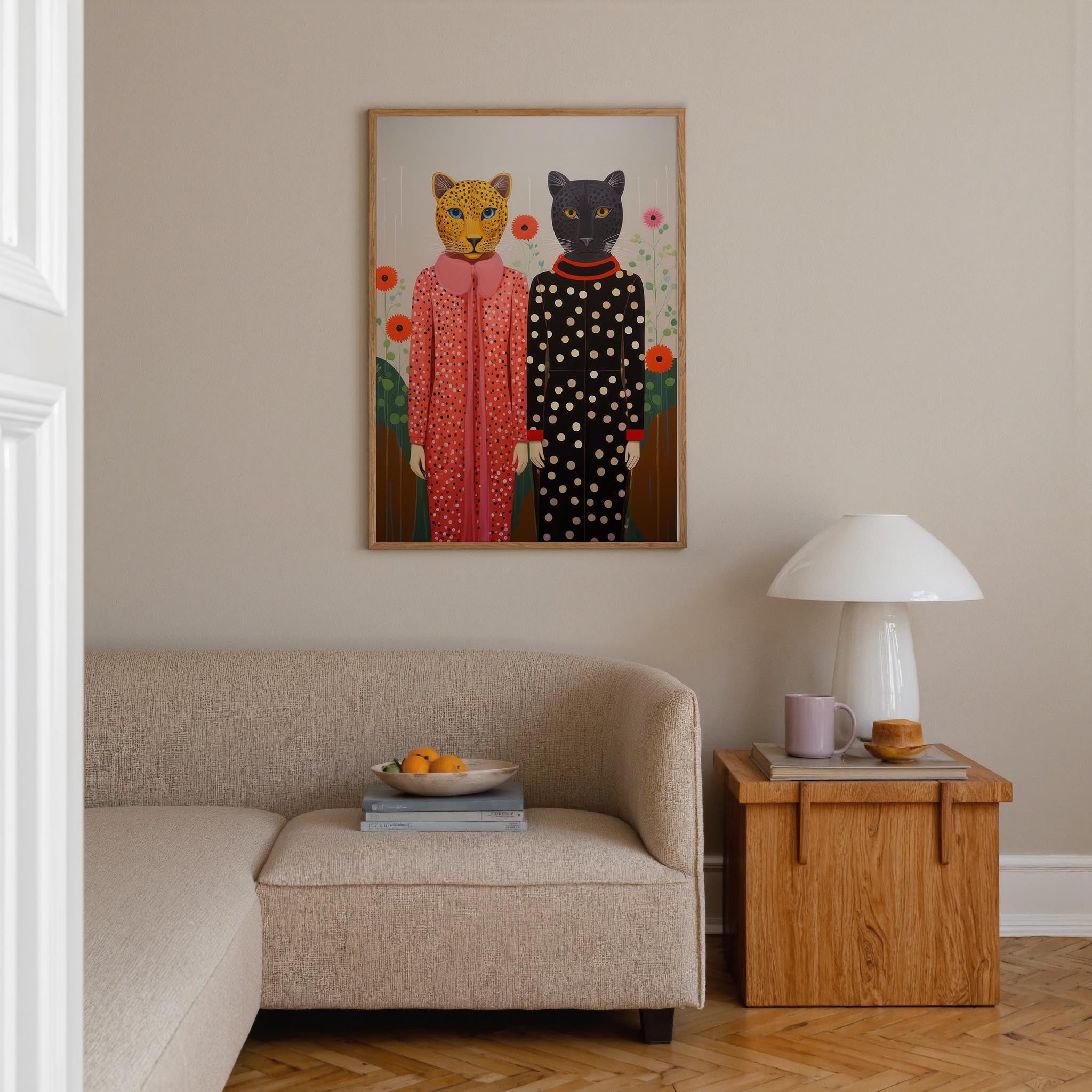 Whimsical Cat Ladies Wall Art Print-Skudaboo